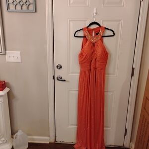 Gorgeous Cashet Rose Gold Evening Gown. Sequins And Sparkles All Over.